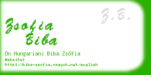 zsofia biba business card